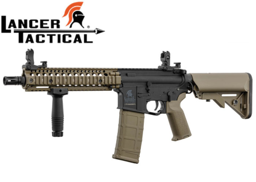 Réplique Airsoft Lancer Tactical LT-18 GEN2 MK18 Black/Tan pack complet 1j