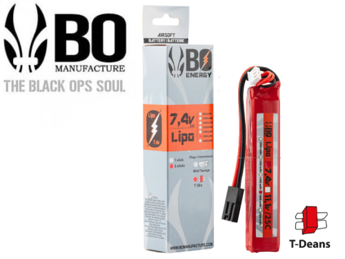 Batterie LIPO BO Manufacture 1 stick 2S 7.4V 1800mAh 25C T-Dean