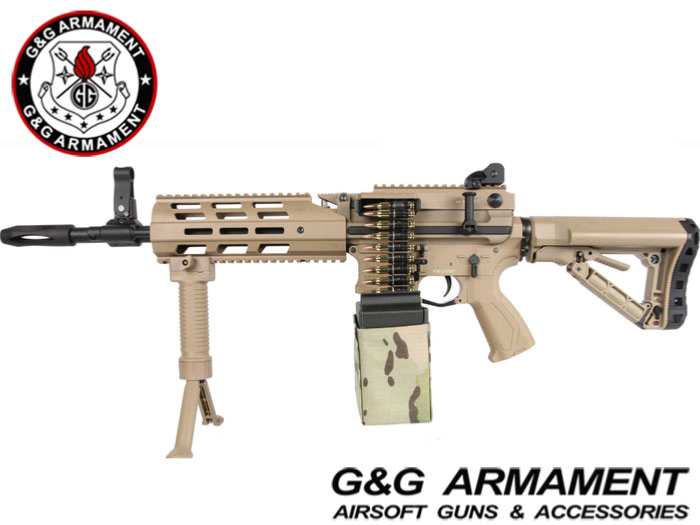 Réplique Airsoft G&G Armament CM16 LMG Mosfet tan