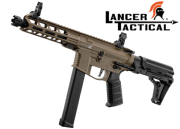 Réplique Airsoft Lancer Tactical LT-35 Gen2 9mm Battle-X PDW Black/Tan 1,0J