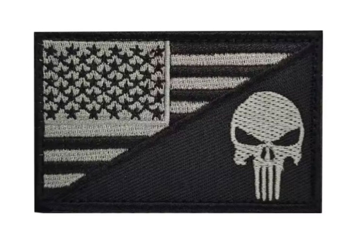 Patch US Flag Punisher grey