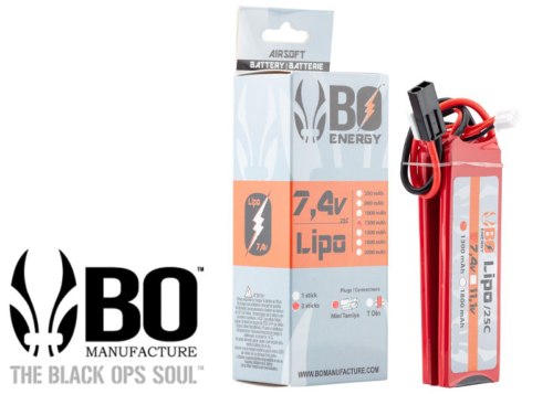 Batterie LIPO BO Manufacture 2 sticks 2S 7.4V 1300mAh 25C