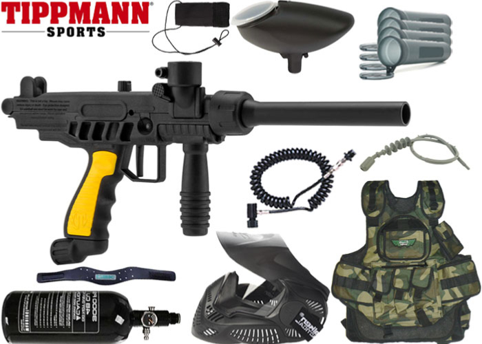 Ce pack composé d'un lanceur Tippmann FT12, d'un masque et d'une