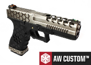Réplique Airsoft AW Custom VX0100 Hex-Cut Black/Silver GBB 