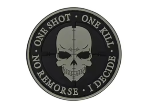  Patch - Airsoft One Shot One kill Grey